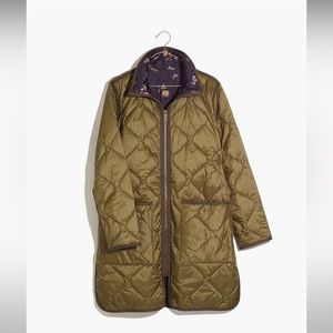 Reversible Quilted Liner Jacket in Forest Floral